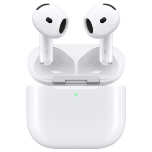 AirPods 4 avec Réduction active du bruit et boîtier de charge ouvert