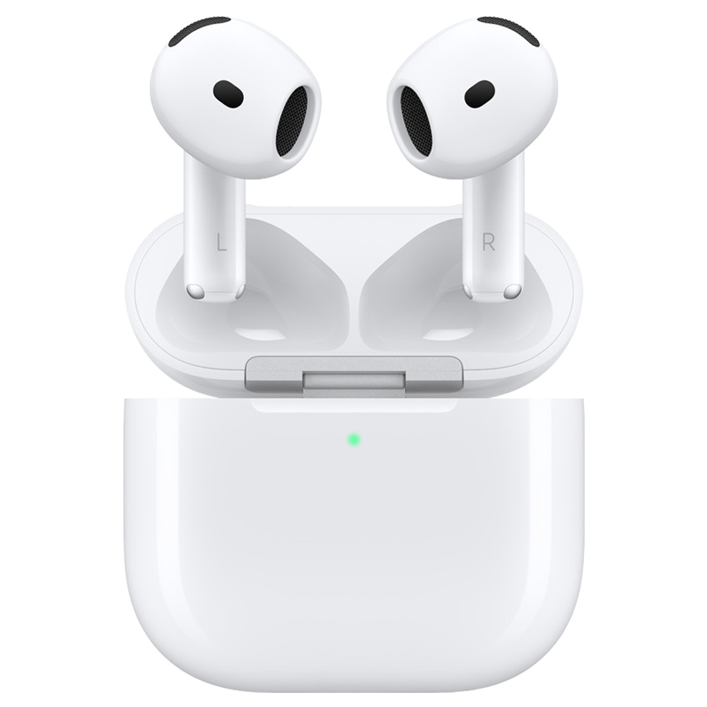 AirPods 4 avec Réduction active du bruit et boîtier de charge ouvert
