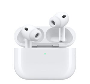 AirPods Pro 3 blancs avec boîtier de charge ouvert