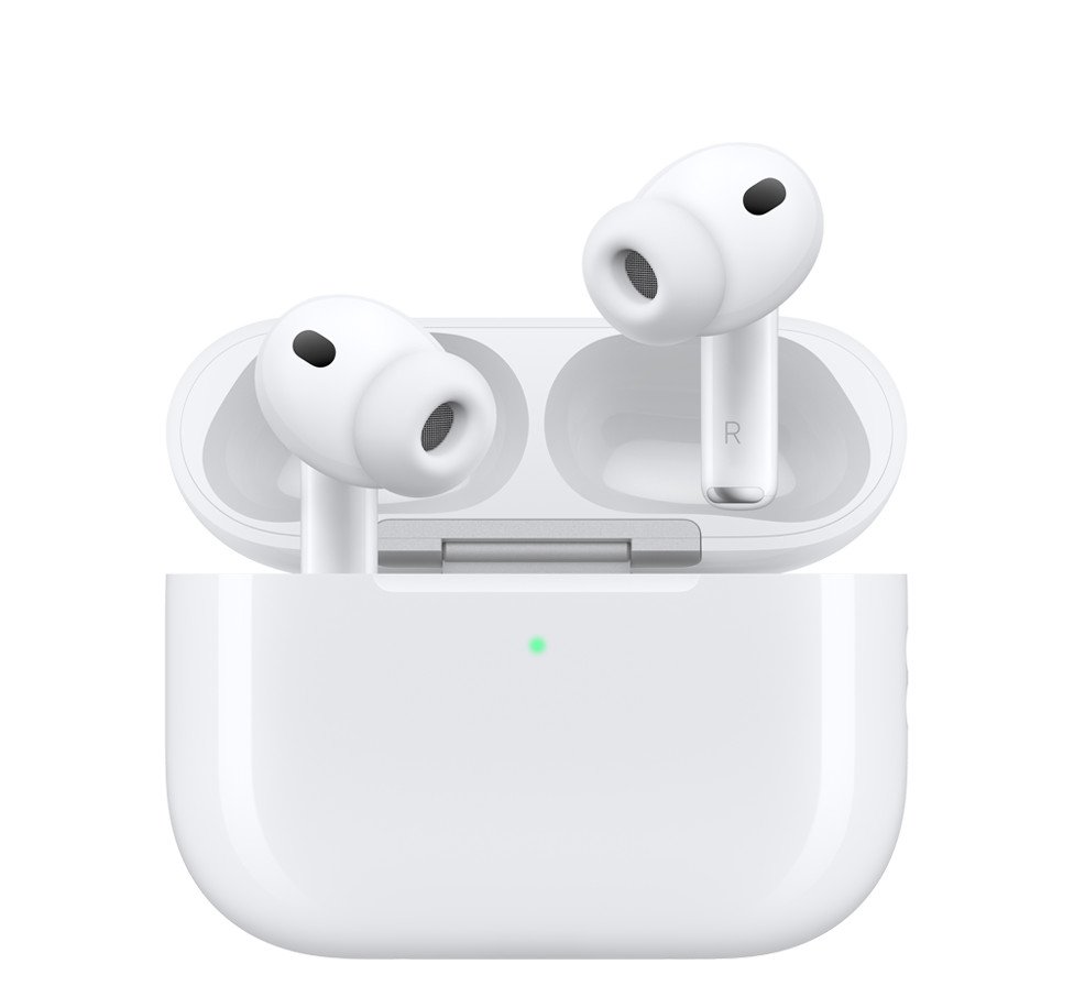 AirPods Pro 3 blancs avec boîtier de charge ouvert